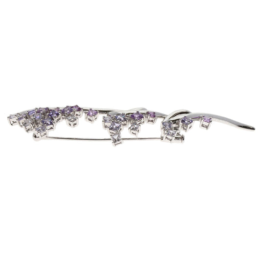 JUNE Brooch K18WG Silver sapphire