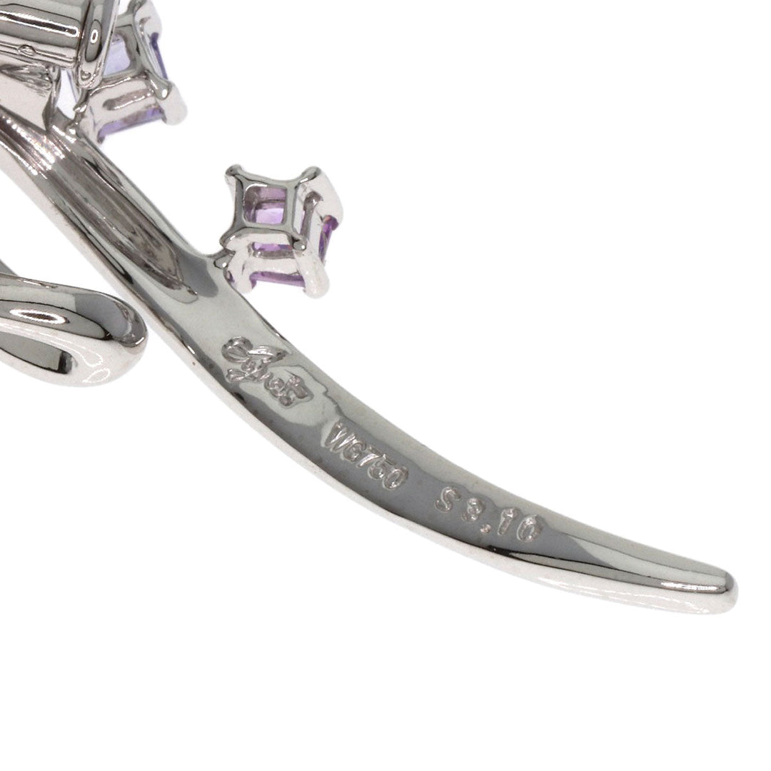 JUNE Brooch K18WG Silver sapphire