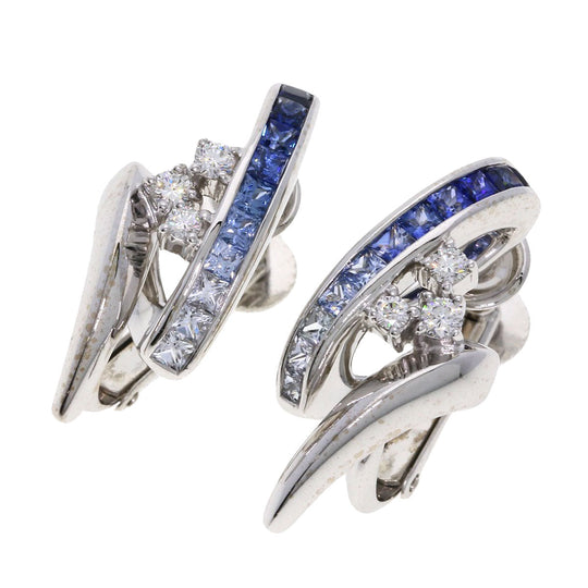 JUNE Earring K18WG Silver Sapphire diamond