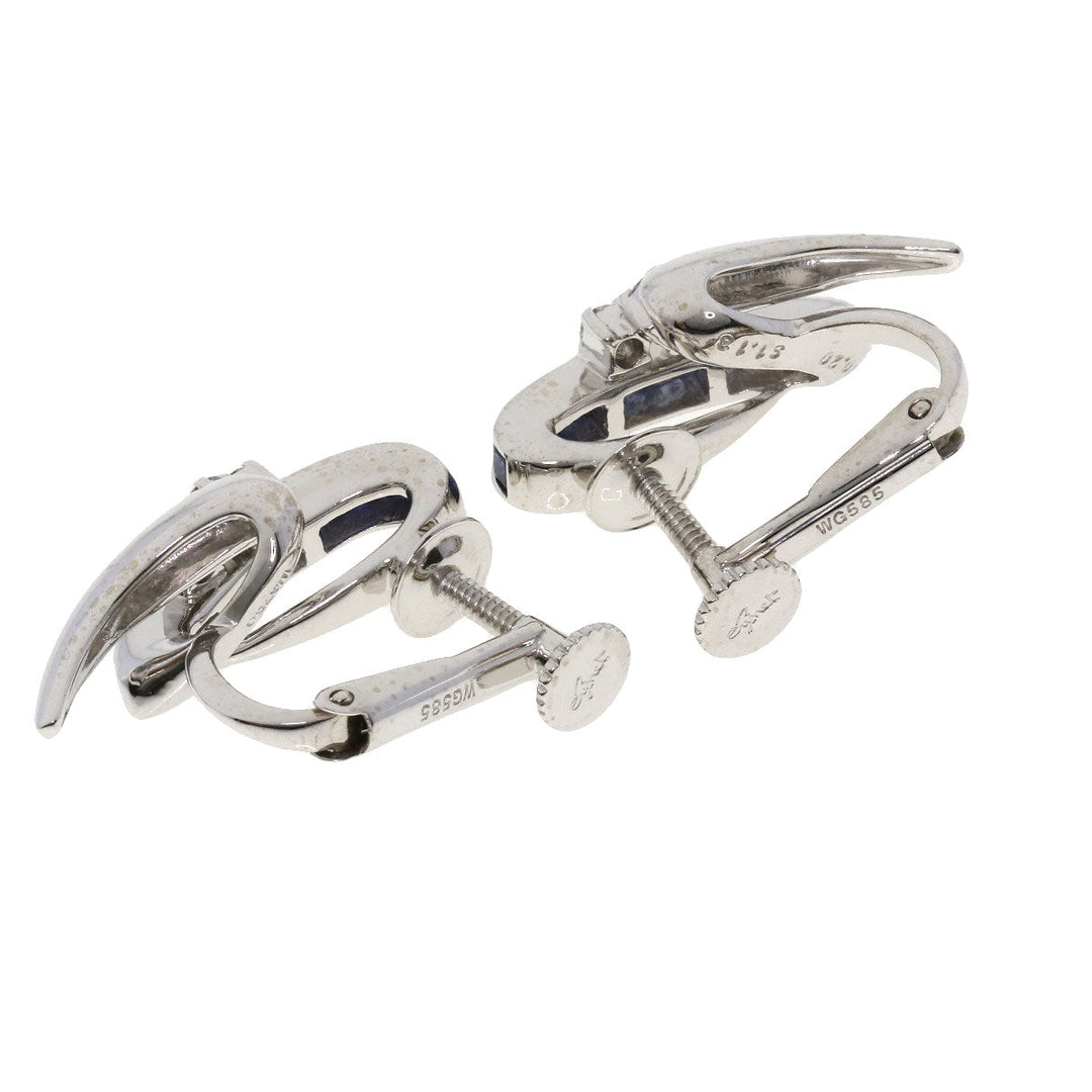JUNE Earring K18WG Silver Sapphire diamond