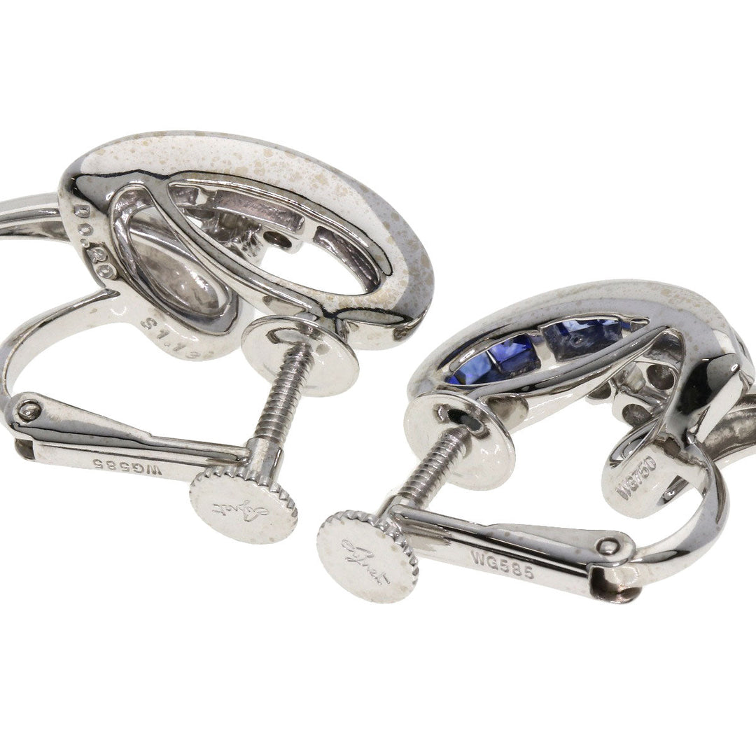 JUNE Earring K18WG Silver Sapphire diamond