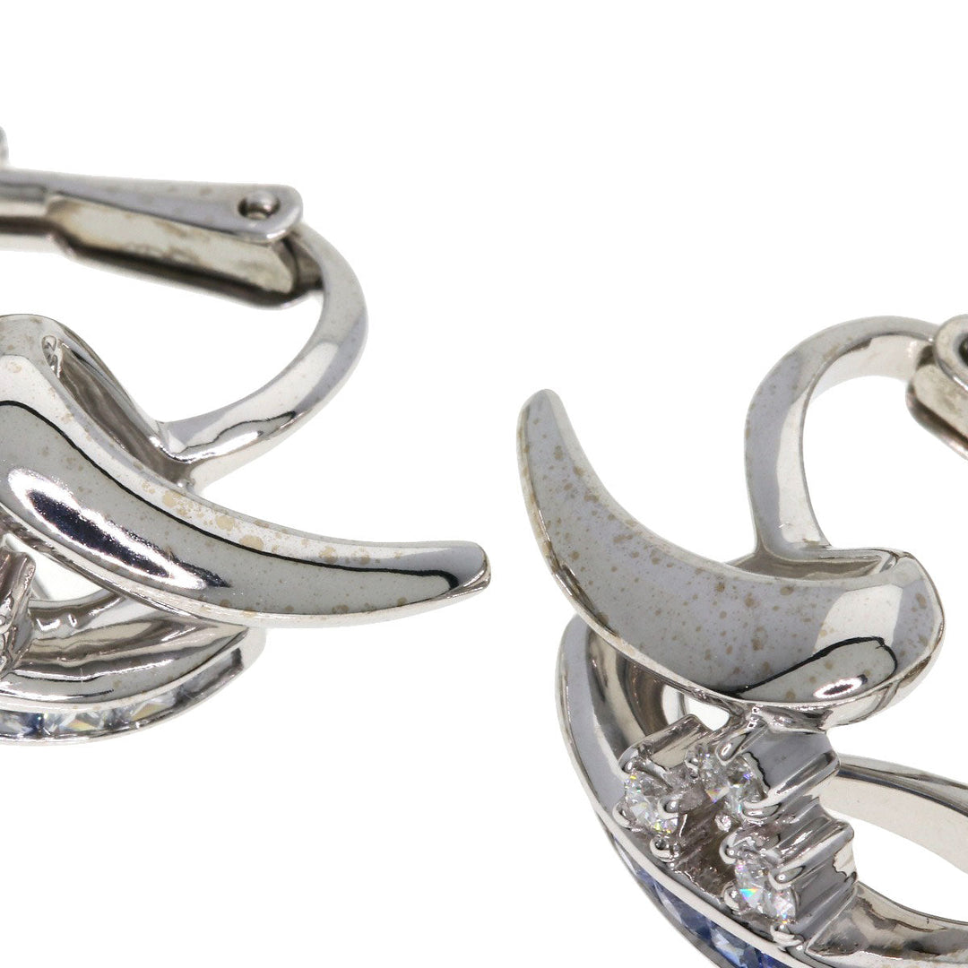 JUNE Earring K18WG Silver Sapphire diamond