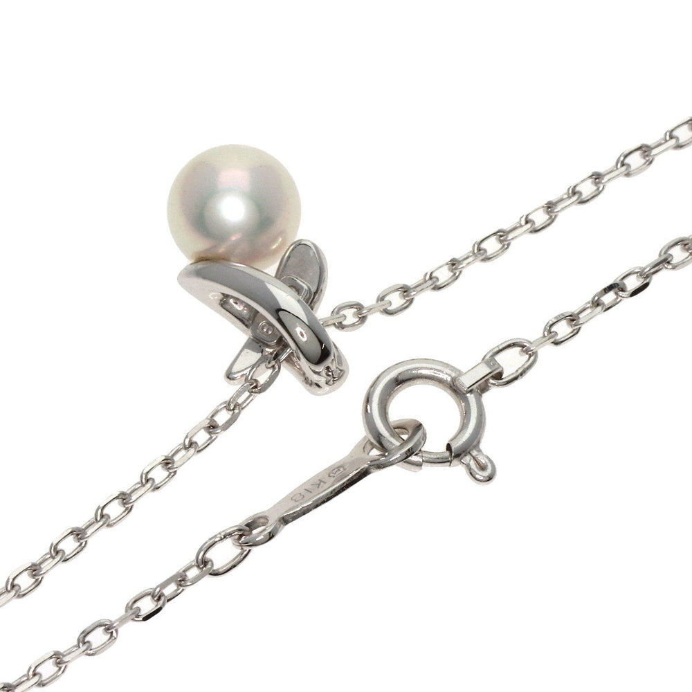 MIKIMOTO Necklace K18WG Silver Pearl