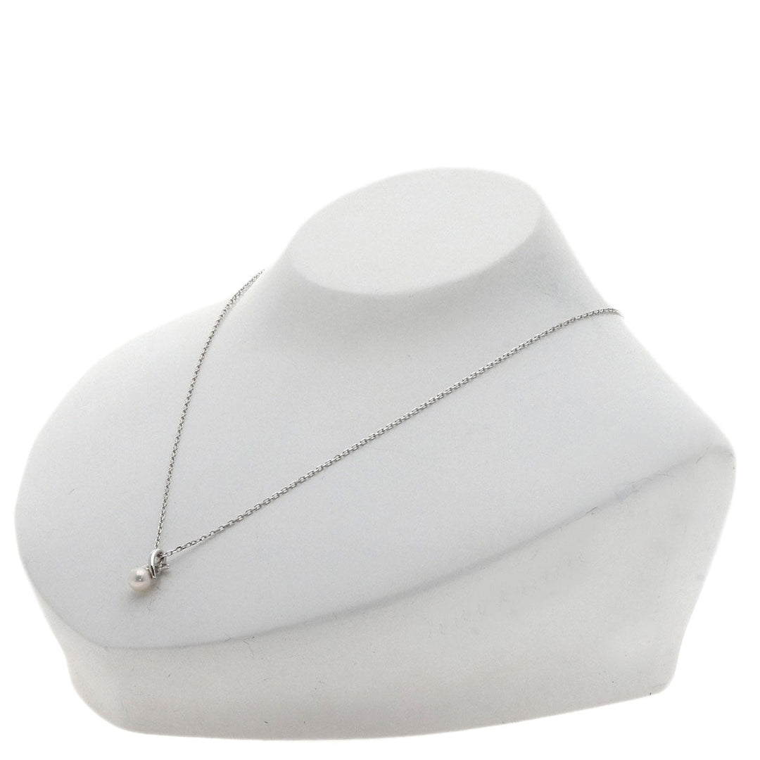 MIKIMOTO Necklace K18WG Silver Pearl