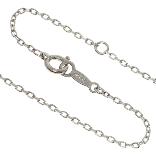 MIKIMOTO Necklace K18WG Silver Heart Motif Pearl Women Used Authentic