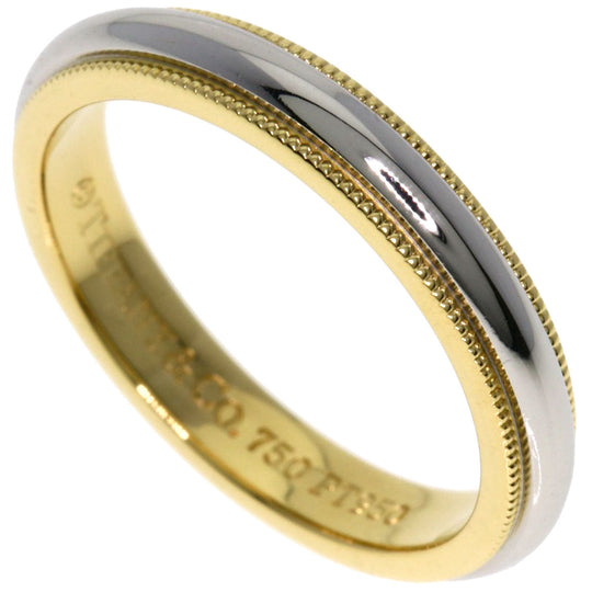 TIFFANY&Co. Ring PT950 , K18YG gold Milgrain Women Used Authentic