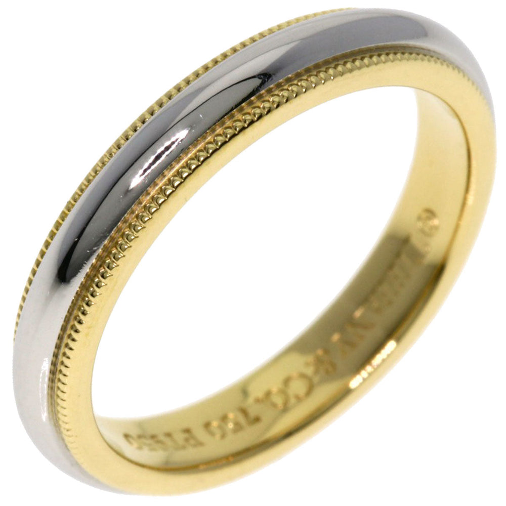 TIFFANY&Co. Ring PT950 , K18YG gold Milgrain Women Used Authentic