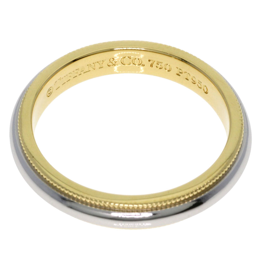 TIFFANY&Co. Ring PT950 , K18YG gold Milgrain Women Used Authentic
