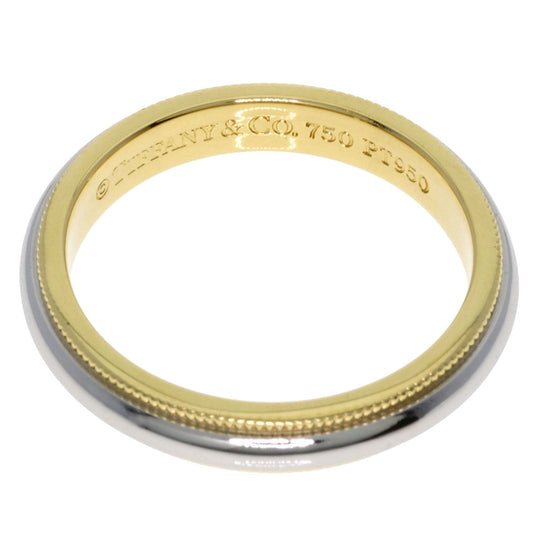 TIFFANY&Co. Ring PT950 , K18YG gold Milgrain Women Used Authentic