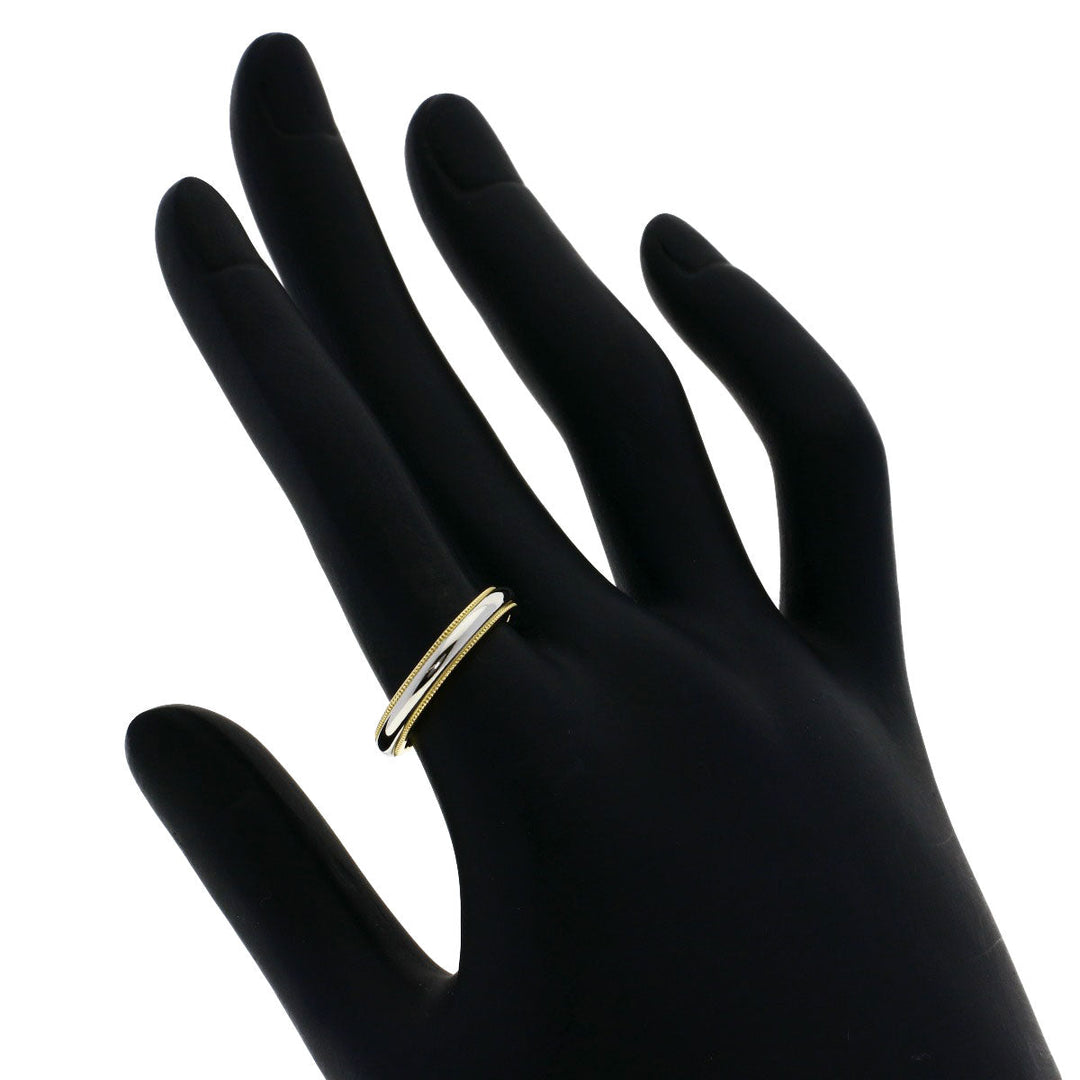 TIFFANY&Co. Ring PT950 , K18YG gold Milgrain Women Used Authentic