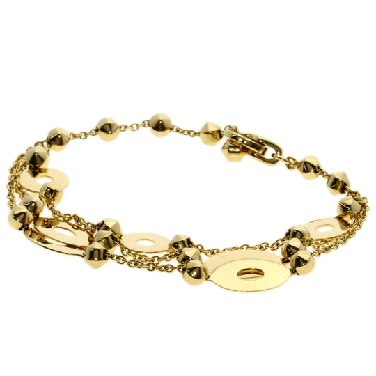 BVLGARI bracelet 18K Yellow Gold gold Lucia Stud 3 Row Women Used Authentic