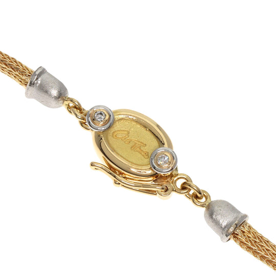 NOBUKO ISHIKAWA Necklace K18YG , PT900 gold As Time Diamond Women Used Authentic