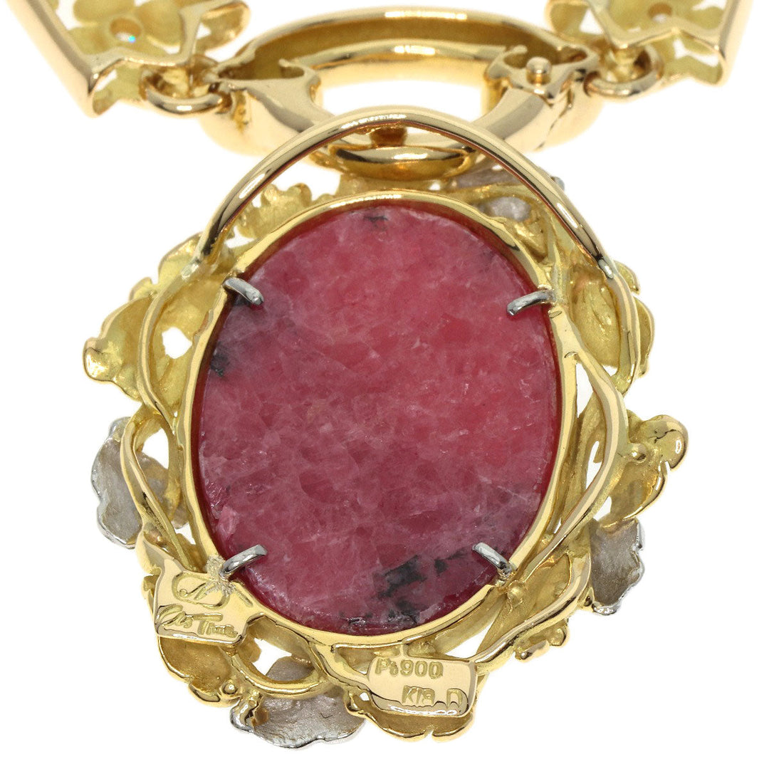 NOBUKO ISHIKAWA Necklace K18YG , PT900 gold As Time Diamond Women Used Authentic