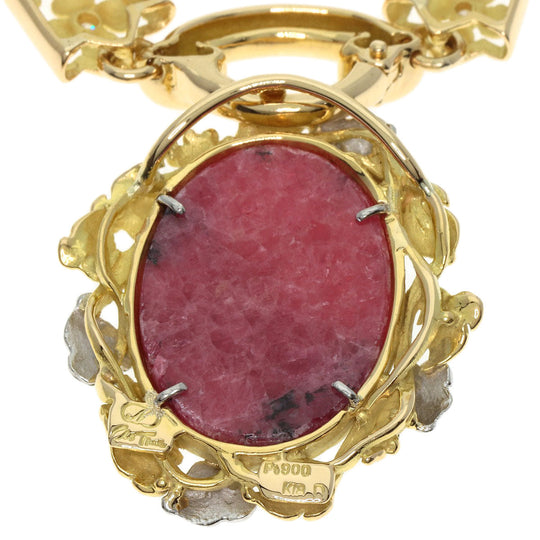 NOBUKO ISHIKAWA Necklace K18YG , PT900 gold As Time Diamond Women Used Authentic