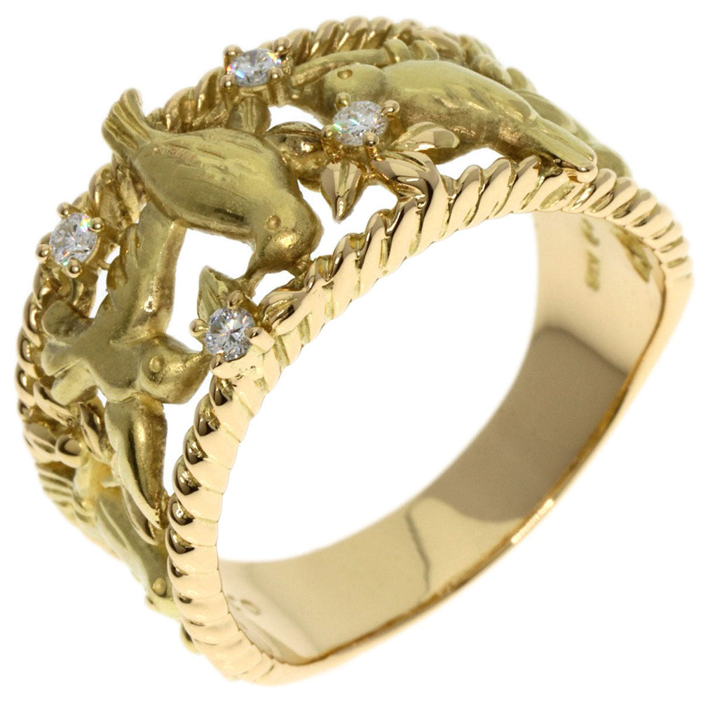 TASAKI Ring 18K Yellow Gold gold Little Bird Diamond Women Used Authentic