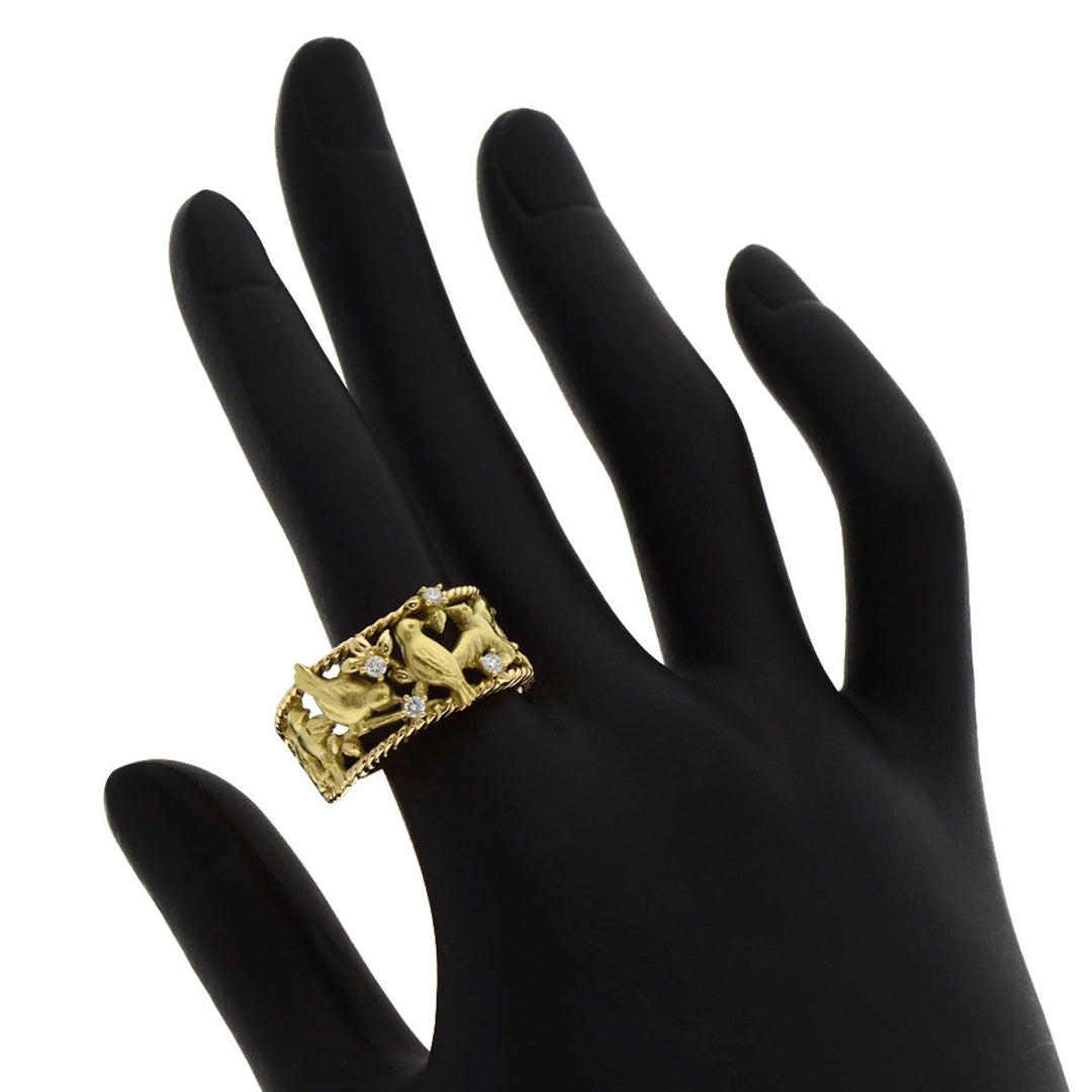TASAKI Ring 18K Yellow Gold gold Little Bird Diamond Women Used Authentic