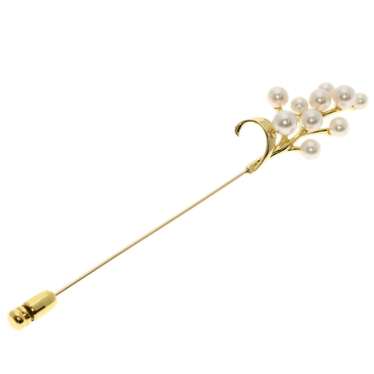 MIKIMOTO Brooch 18K Yellow Gold gold Pearl Women Used Authentic