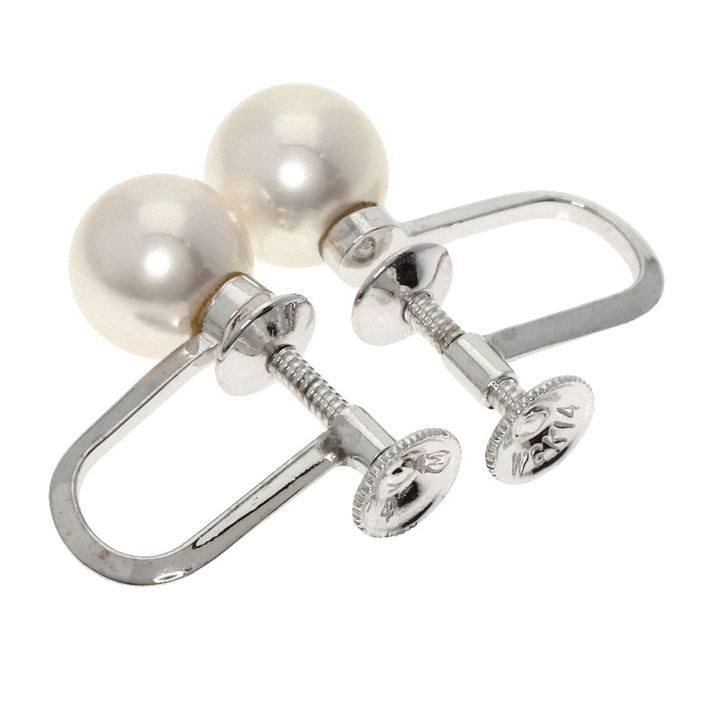 MIKIMOTO Earring K14WG Silver Akoya Pearl Pearl Women Used Authentic