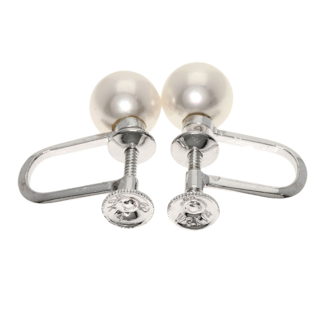 MIKIMOTO Earring K14WG Silver Akoya Pearl Pearl Women Used Authentic
