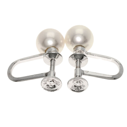 MIKIMOTO Earring K14WG Silver Akoya Pearl Pearl Women Used Authentic
