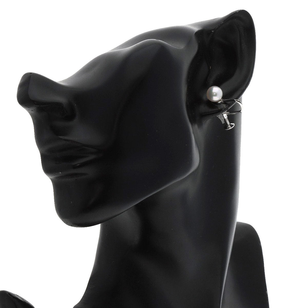 MIKIMOTO Earring K14WG Silver Akoya Pearl Pearl Women Used Authentic