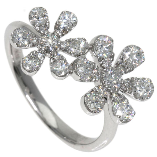Ponte Vecchio Ring K18WG Silver Flower Diamond