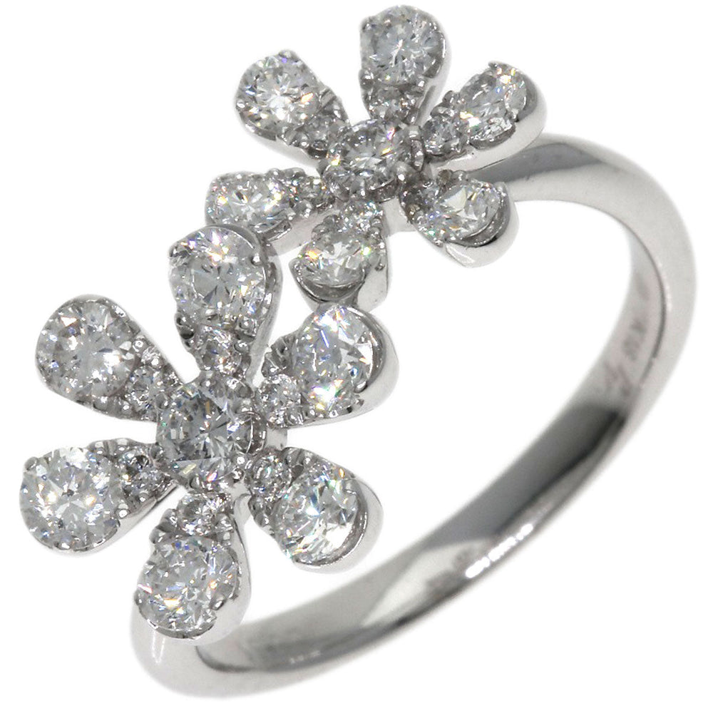 Ponte Vecchio Ring K18WG Silver Flower Diamond