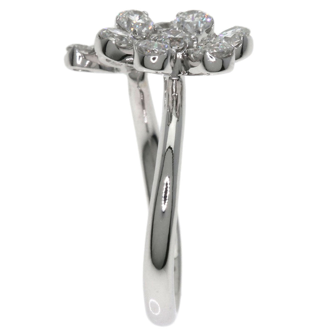 Ponte Vecchio Ring K18WG Silver Flower Diamond