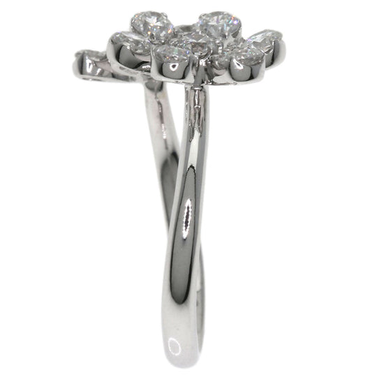 Ponte Vecchio Ring K18WG Silver Flower Diamond