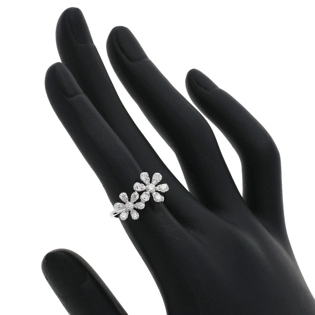 Ponte Vecchio Ring K18WG Silver Flower Diamond