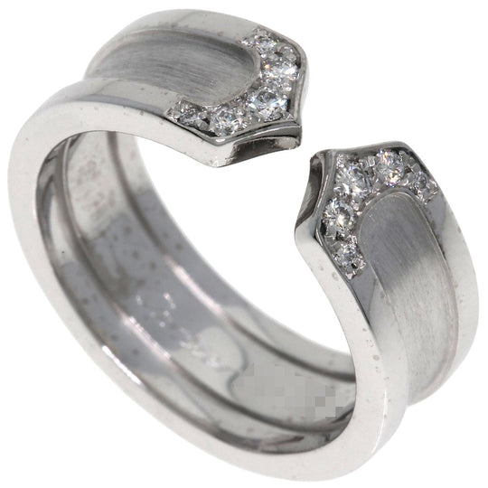 CARTIER Ring K18WG Silver C2 Diamond #49
