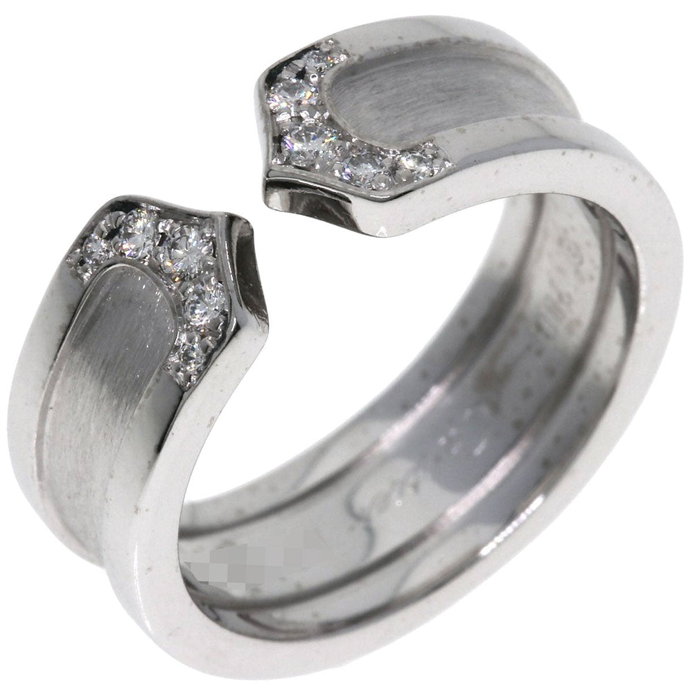 CARTIER Ring K18WG Silver C2 Diamond #49