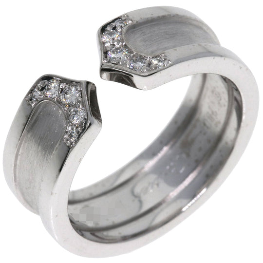 CARTIER Ring K18WG Silver C2 Diamond #49