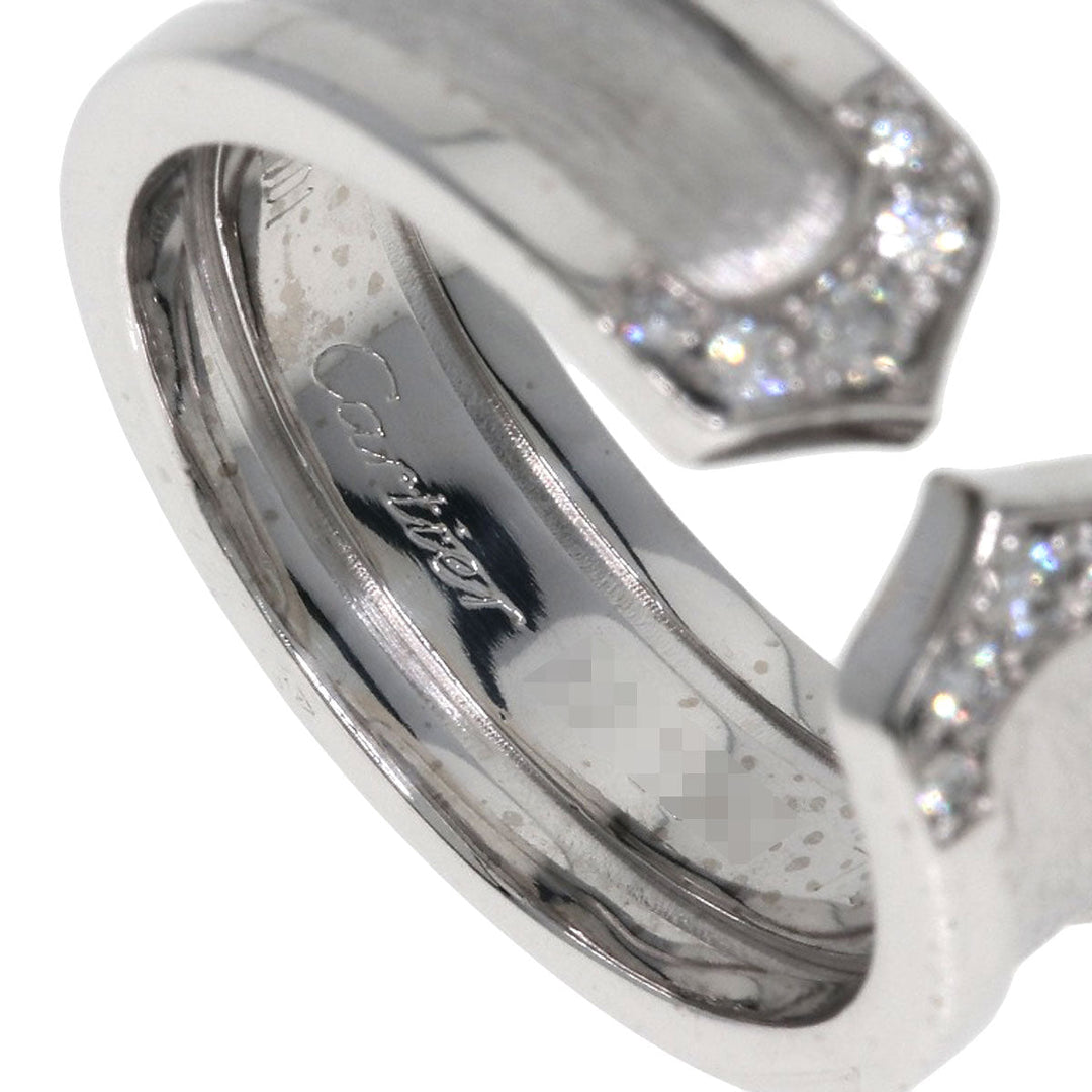 CARTIER Ring K18WG Silver C2 Diamond #49