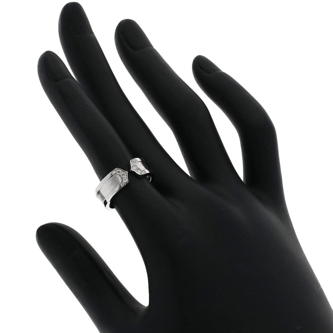 CARTIER Ring K18WG Silver C2 Diamond #49