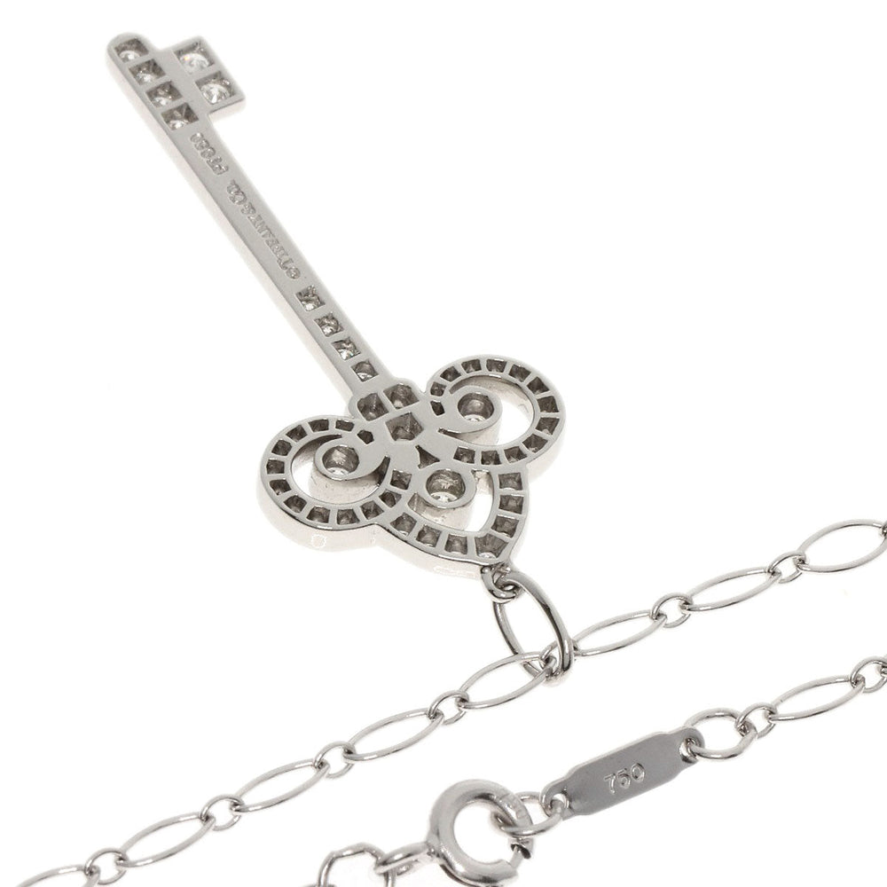 TIFFANY&Co. Necklace PT950 Silver Fleur de Risky Diamond