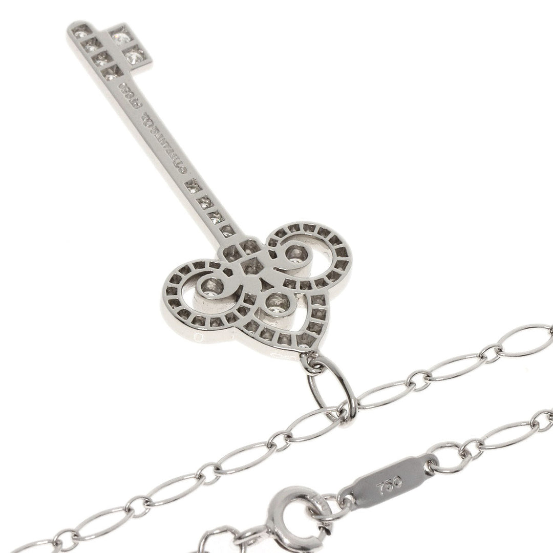 TIFFANY&Co. Necklace PT950 Silver Fleur de Risky Diamond