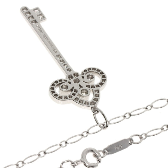 TIFFANY&Co. Necklace PT950 Silver Fleur de Risky Diamond