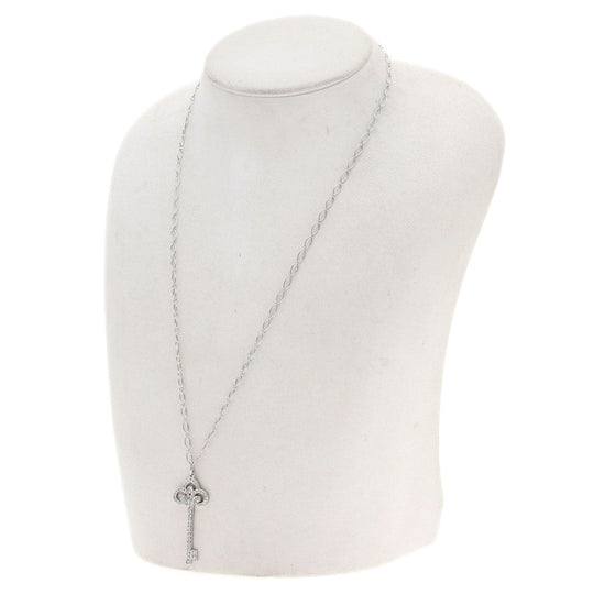 TIFFANY&Co. Necklace PT950 Silver Fleur de Risky Diamond