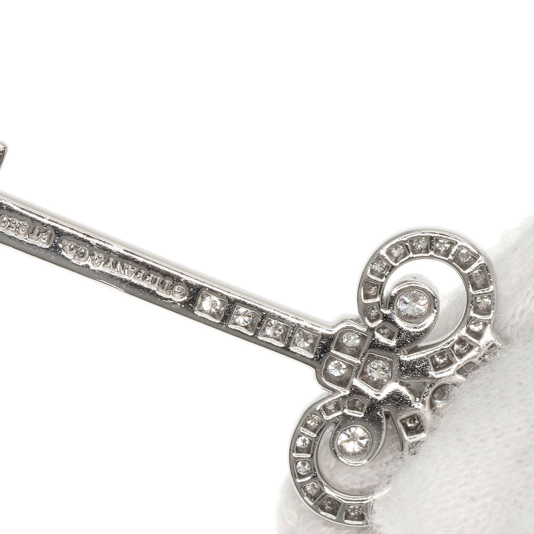 TIFFANY&Co. Necklace PT950 Silver Fleur de Risky Diamond