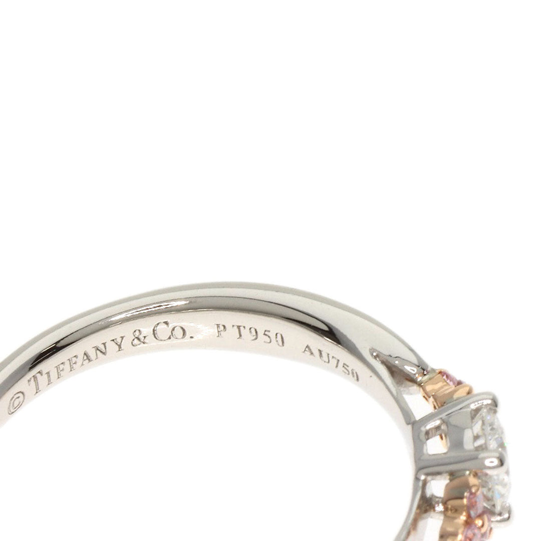TIFFANY&Co. Ring PT950 , K18PG Silver Harmony Cluster Pink Diamond Women Used Authentic