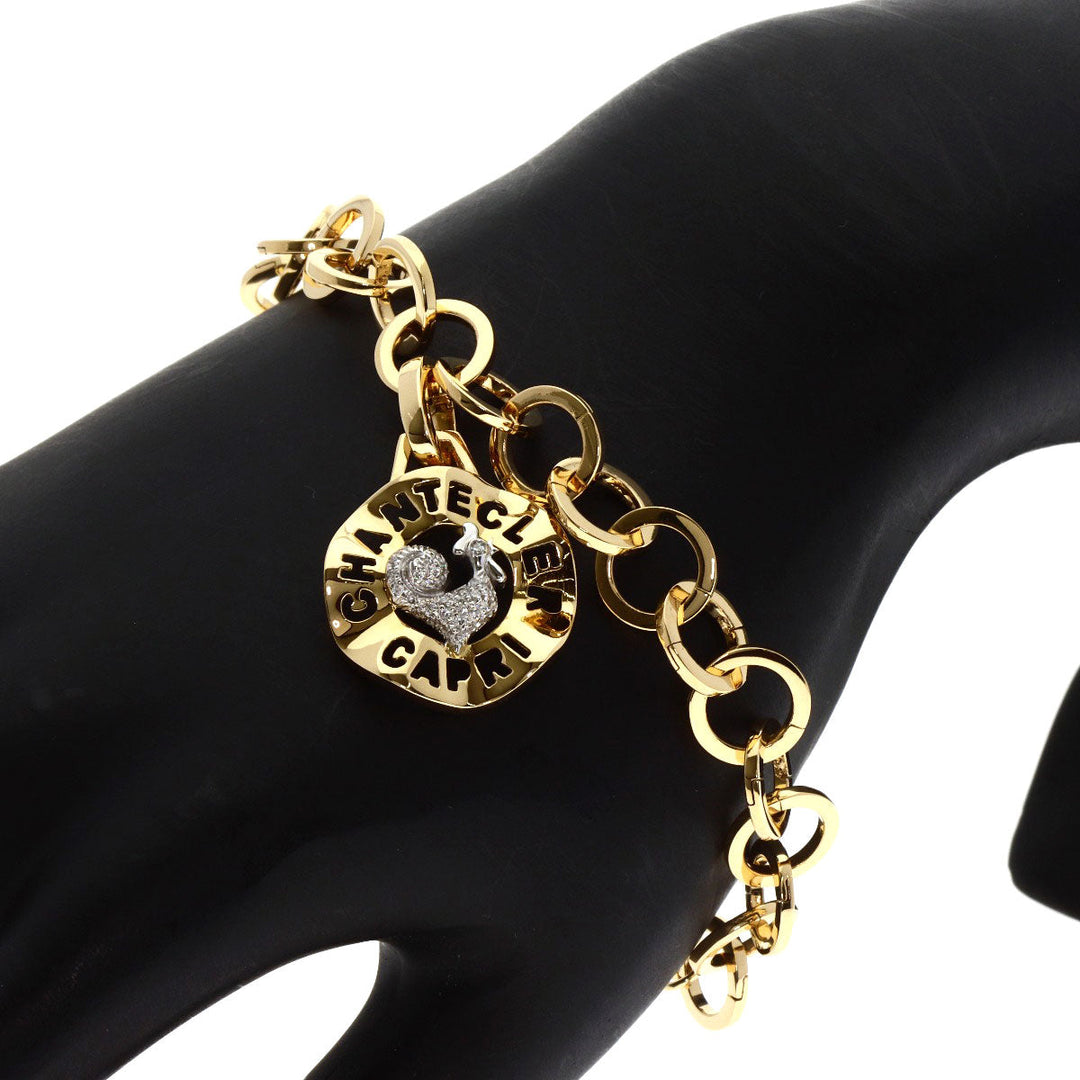 Chantecler bracelet 18K Yellow Gold gold Logo Diamond Bird Motif Women Used Authentic
