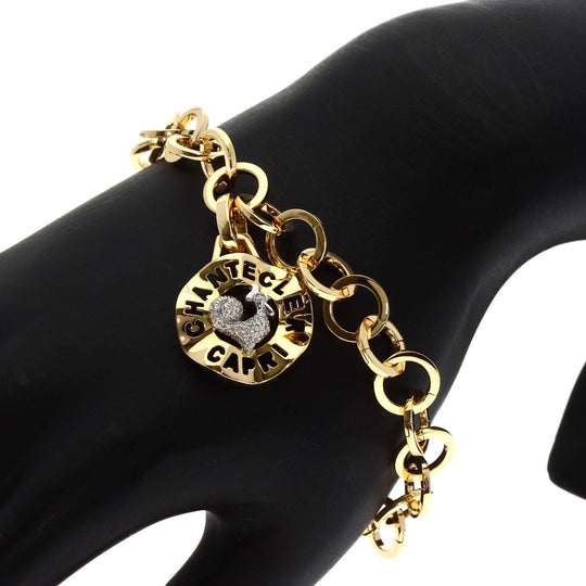 Chantecler bracelet 18K Yellow Gold gold Logo Diamond Bird Motif Women Used Authentic