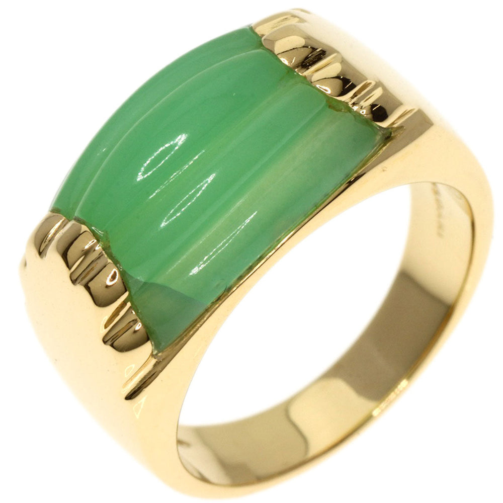 BVLGARI Ring 18K Yellow Gold gold tronchetto chalcedony Women Used Authentic