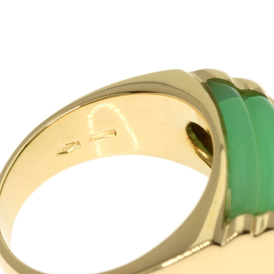 BVLGARI Ring 18K Yellow Gold gold tronchetto chalcedony Women Used Authentic