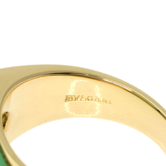 BVLGARI Ring 18K Yellow Gold gold tronchetto chalcedony Women Used Authentic