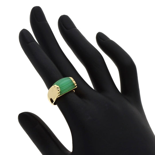 BVLGARI Ring 18K Yellow Gold gold tronchetto chalcedony Women Used Authentic