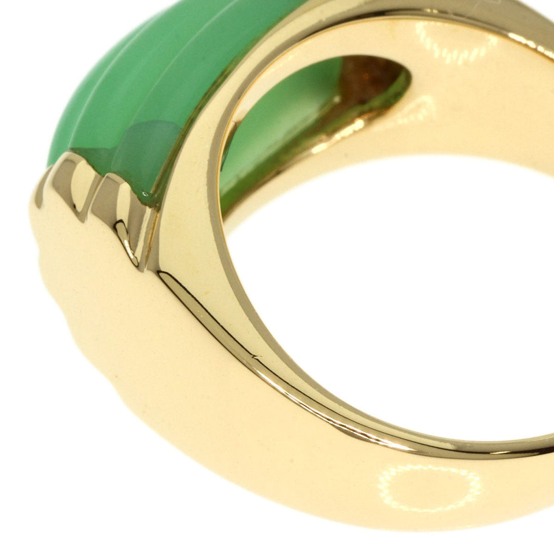 BVLGARI Ring 18K Yellow Gold gold tronchetto chalcedony Women Used Authentic