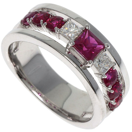 TASAKI Ring K18WG Silver Ruby diamond Women Used Authentic