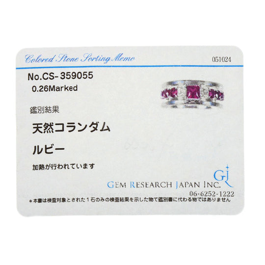 TASAKI Ring K18WG Silver Ruby diamond Women Used Authentic